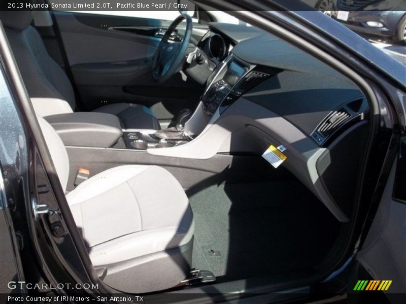 Pacific Blue Pearl / Gray 2013 Hyundai Sonata Limited 2.0T
