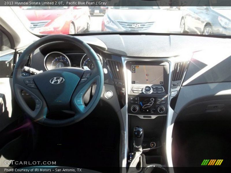 Pacific Blue Pearl / Gray 2013 Hyundai Sonata Limited 2.0T