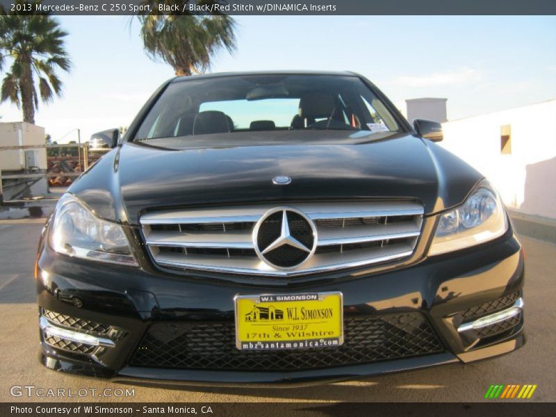 Black / Black/Red Stitch w/DINAMICA Inserts 2013 Mercedes-Benz C 250 Sport