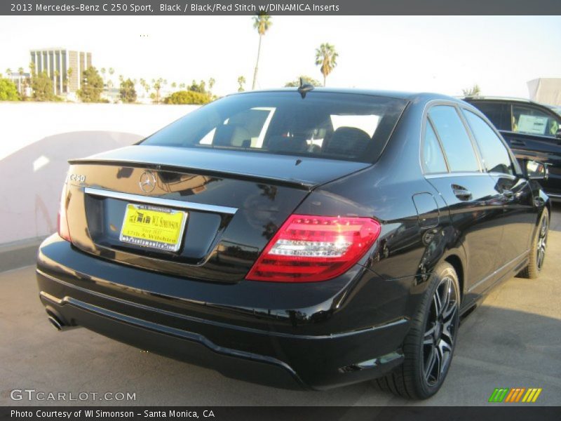Black / Black/Red Stitch w/DINAMICA Inserts 2013 Mercedes-Benz C 250 Sport