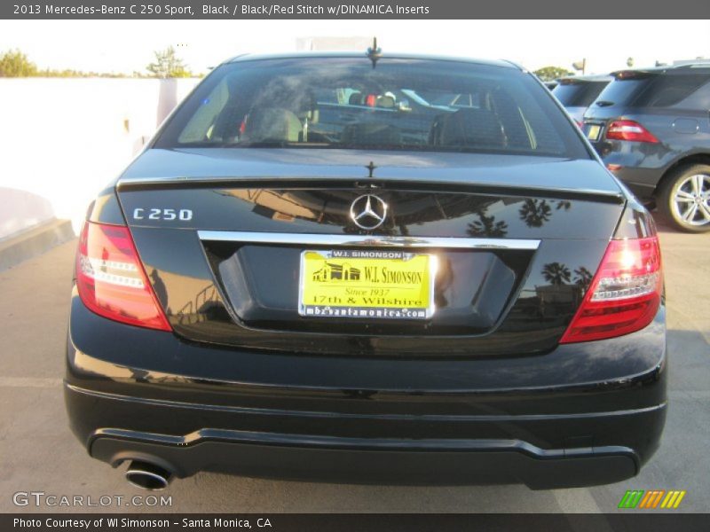 Black / Black/Red Stitch w/DINAMICA Inserts 2013 Mercedes-Benz C 250 Sport