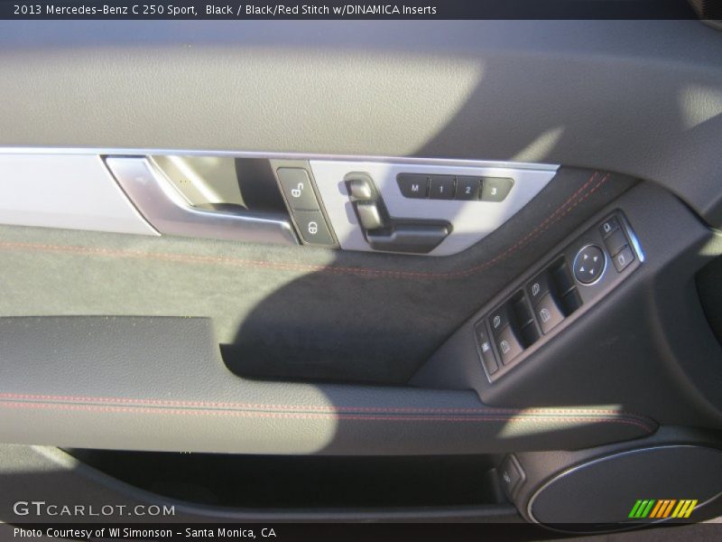 Black / Black/Red Stitch w/DINAMICA Inserts 2013 Mercedes-Benz C 250 Sport