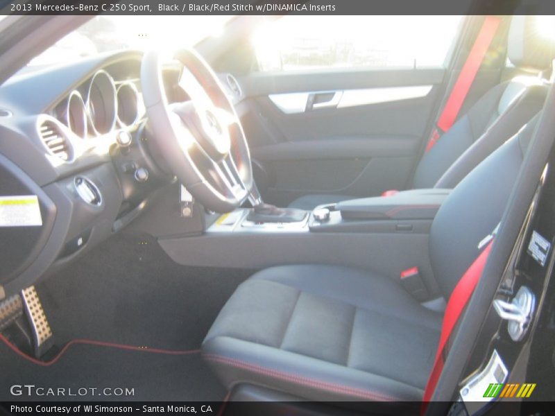 Black / Black/Red Stitch w/DINAMICA Inserts 2013 Mercedes-Benz C 250 Sport