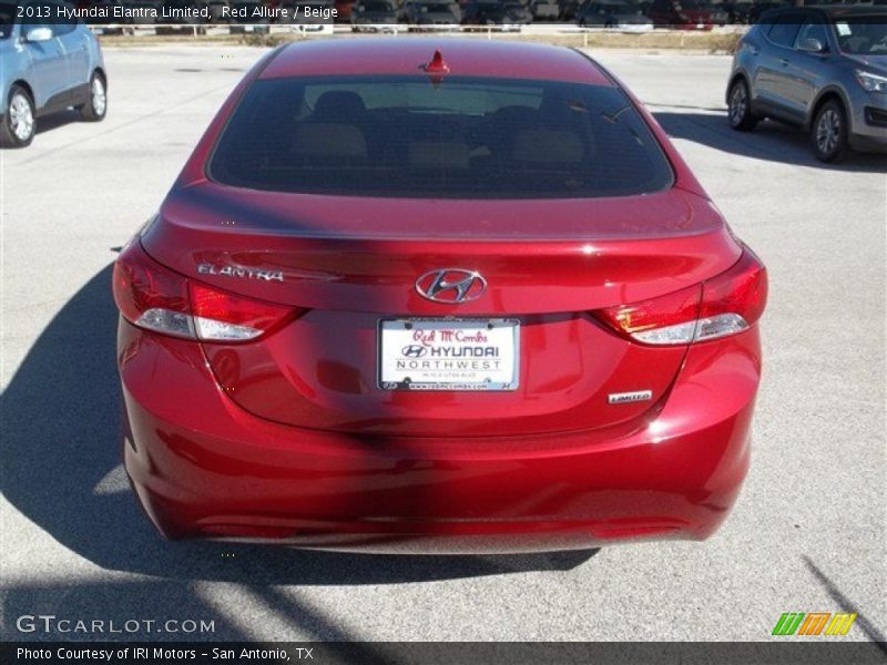Red Allure / Beige 2013 Hyundai Elantra Limited