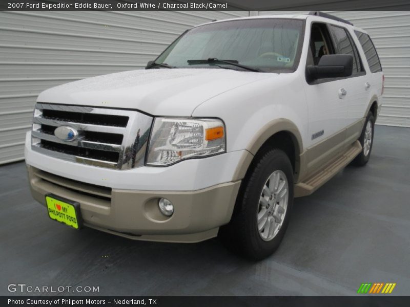 Oxford White / Charcoal Black/Camel 2007 Ford Expedition Eddie Bauer
