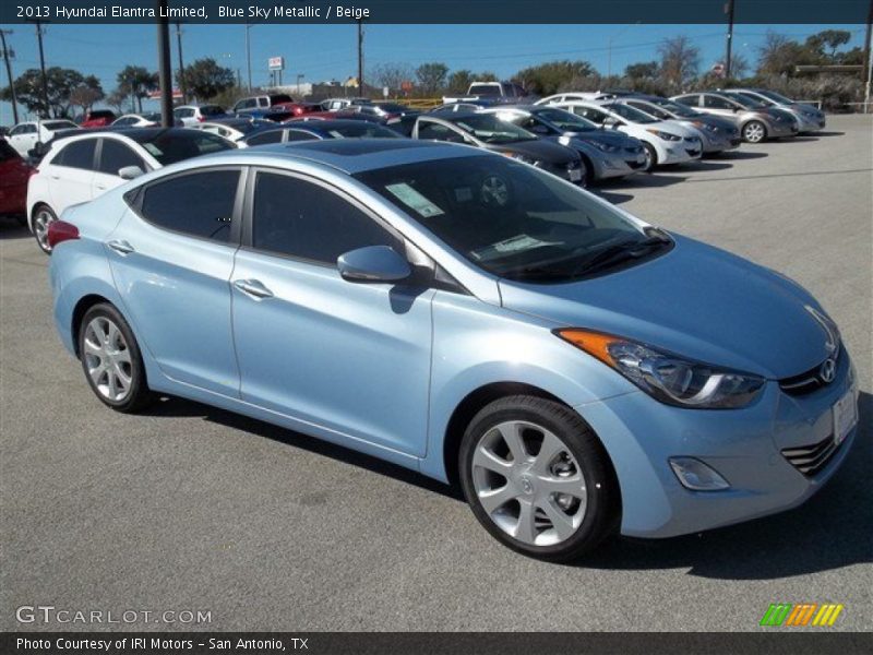 Blue Sky Metallic / Beige 2013 Hyundai Elantra Limited