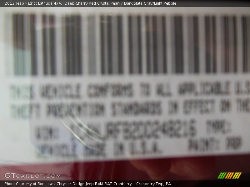 Deep Cherry Red Crystal Pearl / Dark Slate Gray/Light Pebble 2013 Jeep Patriot Latitude 4x4