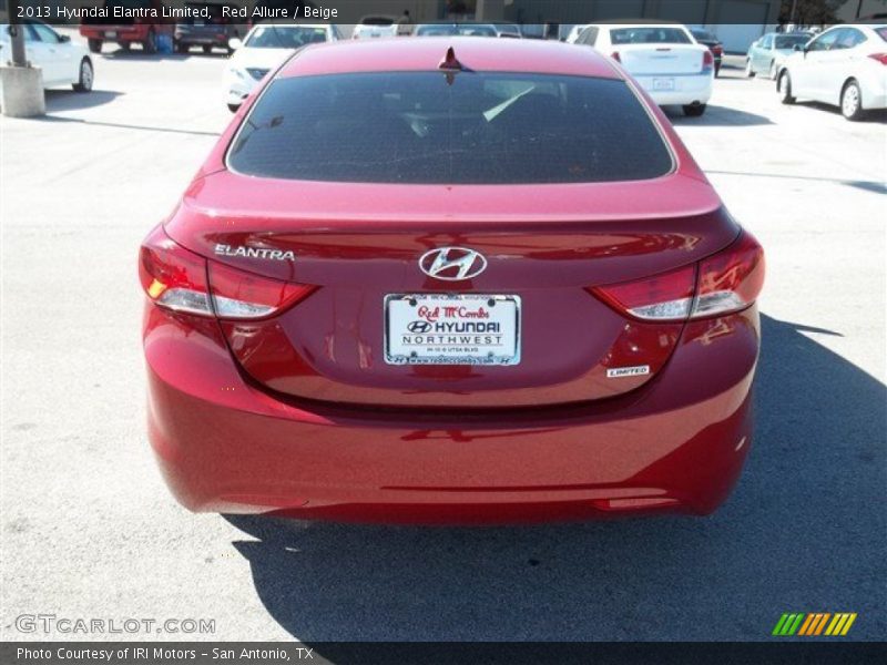 Red Allure / Beige 2013 Hyundai Elantra Limited