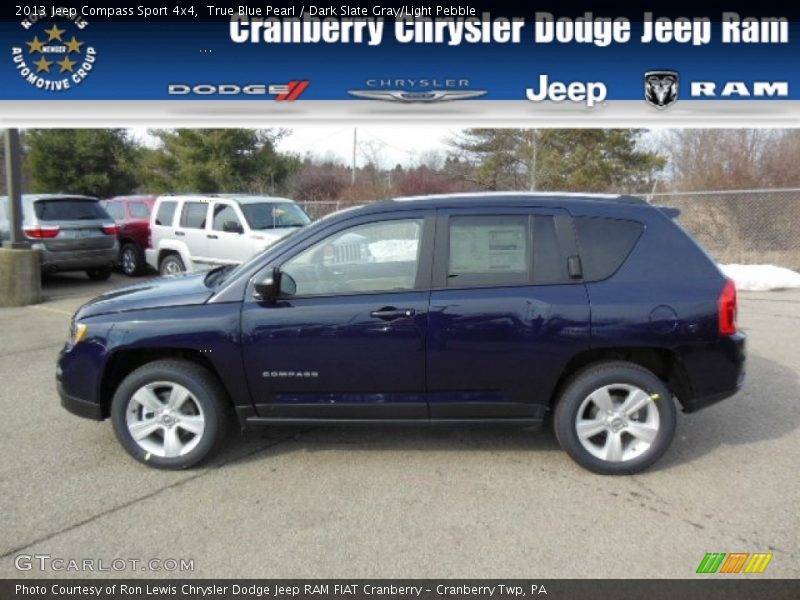 True Blue Pearl / Dark Slate Gray/Light Pebble 2013 Jeep Compass Sport 4x4