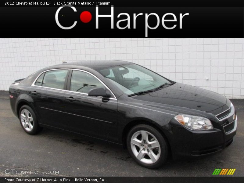 Black Granite Metallic / Titanium 2012 Chevrolet Malibu LS