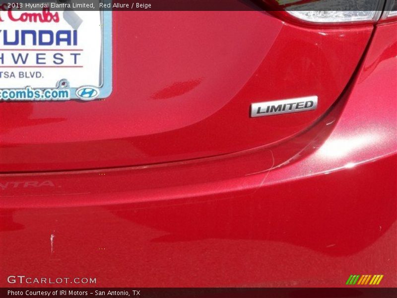 Red Allure / Beige 2013 Hyundai Elantra Limited