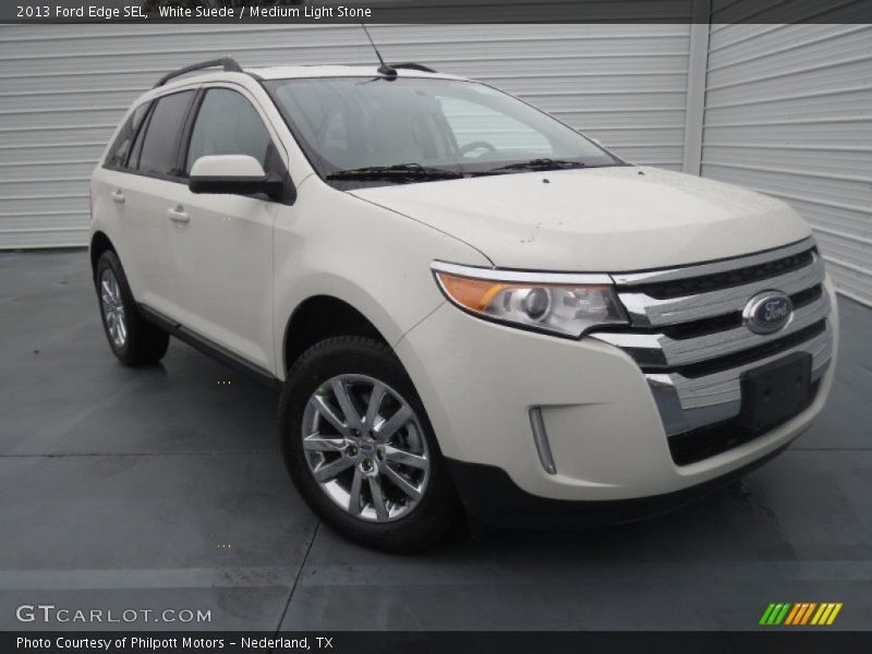 White Suede / Medium Light Stone 2013 Ford Edge SEL