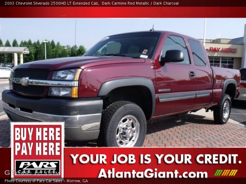 Dark Carmine Red Metallic / Dark Charcoal 2003 Chevrolet Silverado 2500HD LT Extended Cab