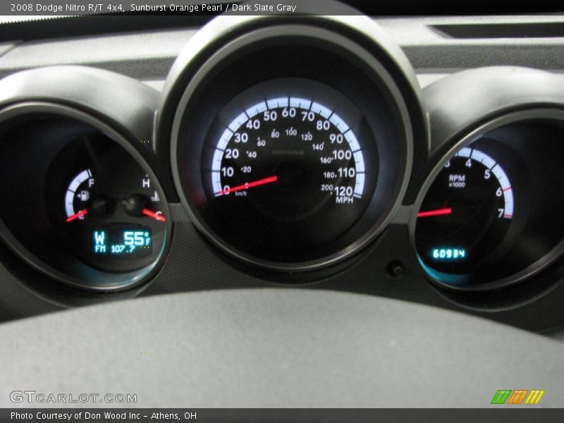 Sunburst Orange Pearl / Dark Slate Gray 2008 Dodge Nitro R/T 4x4