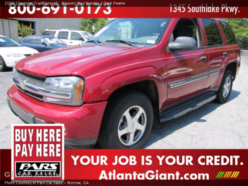 Majestic Red Metallic / Dark Pewter 2002 Chevrolet TrailBlazer LS