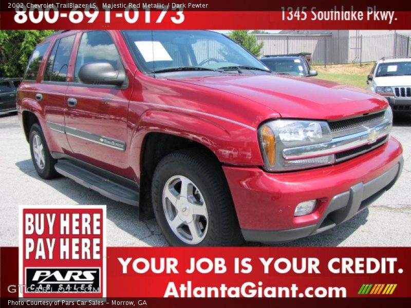 Majestic Red Metallic / Dark Pewter 2002 Chevrolet TrailBlazer LS