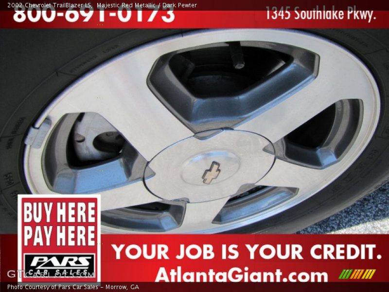 Majestic Red Metallic / Dark Pewter 2002 Chevrolet TrailBlazer LS