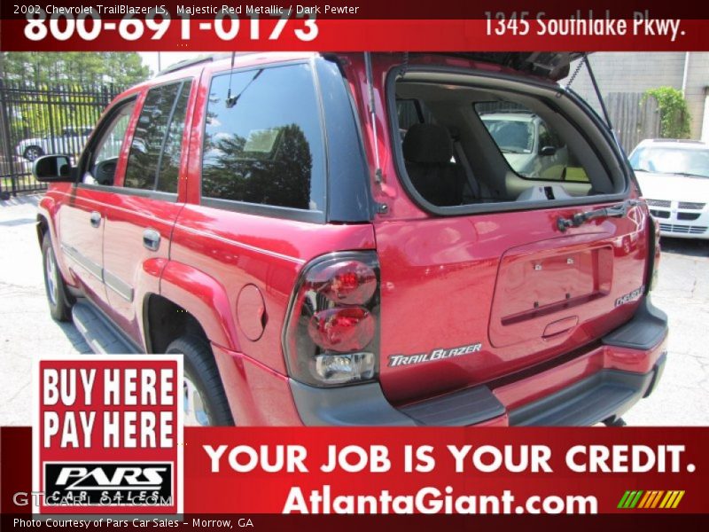 Majestic Red Metallic / Dark Pewter 2002 Chevrolet TrailBlazer LS