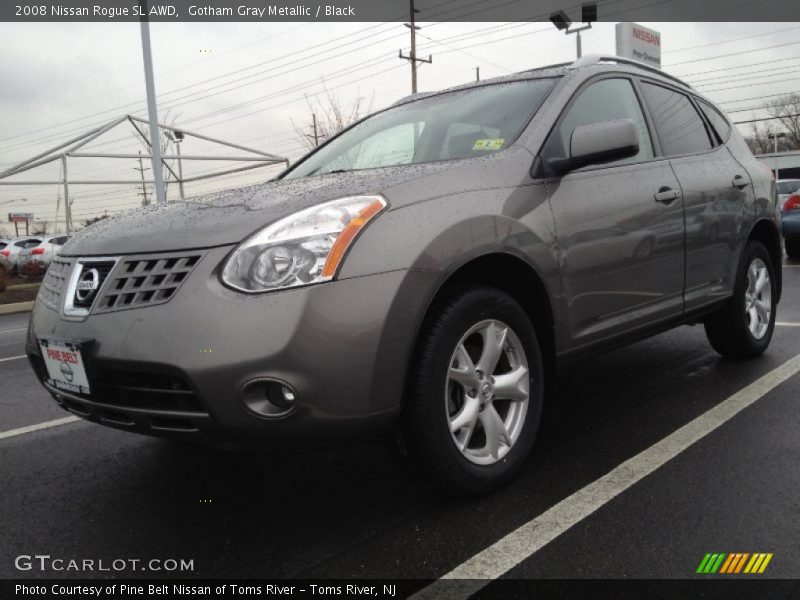Gotham Gray Metallic / Black 2008 Nissan Rogue SL AWD