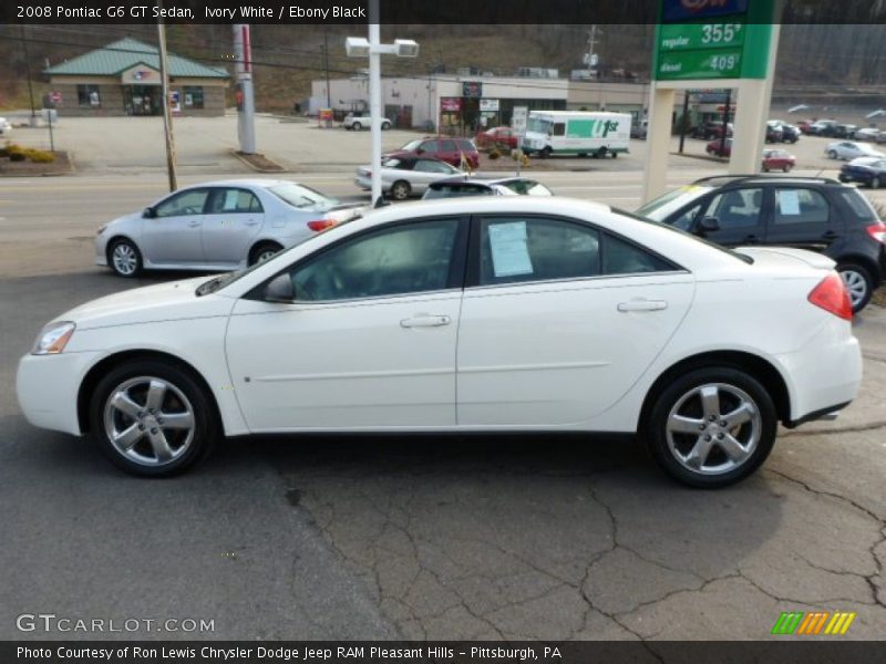 Ivory White / Ebony Black 2008 Pontiac G6 GT Sedan