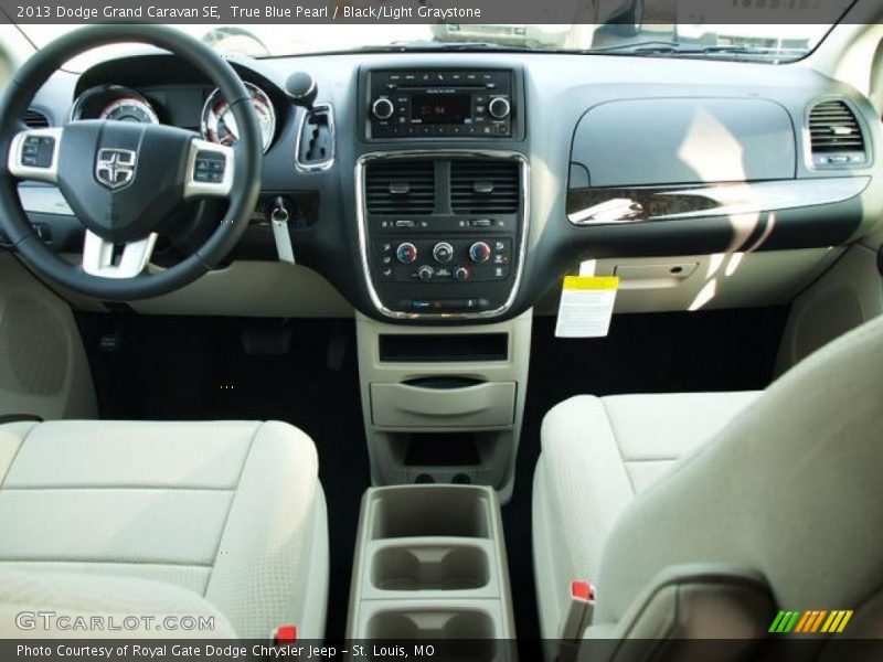 True Blue Pearl / Black/Light Graystone 2013 Dodge Grand Caravan SE