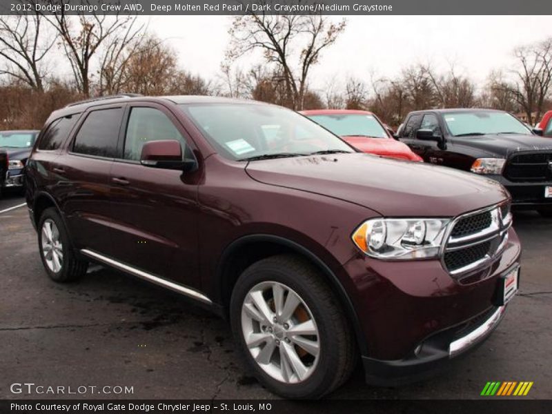 Deep Molten Red Pearl / Dark Graystone/Medium Graystone 2012 Dodge Durango Crew AWD