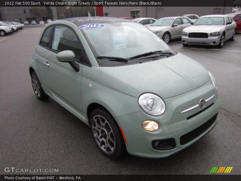 Verde Chiaro (Light Green) / Sport Tessuto Nero/Nero (Black/Black) 2012 Fiat 500 Sport