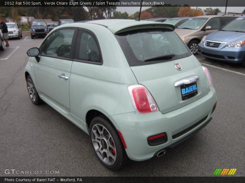 Verde Chiaro (Light Green) / Sport Tessuto Nero/Nero (Black/Black) 2012 Fiat 500 Sport