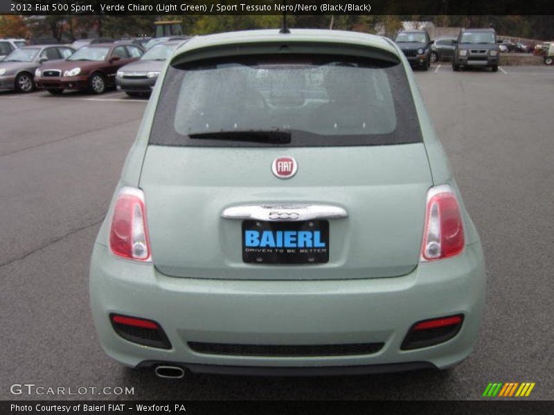 Verde Chiaro (Light Green) / Sport Tessuto Nero/Nero (Black/Black) 2012 Fiat 500 Sport