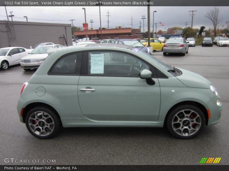Verde Chiaro (Light Green) / Sport Tessuto Nero/Nero (Black/Black) 2012 Fiat 500 Sport