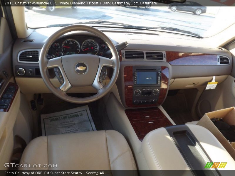 White Diamond Tricoat / Dark Cashmere/Light Cashmere 2011 Chevrolet Avalanche LTZ