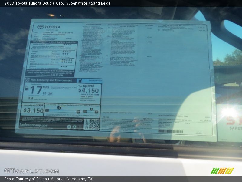 Super White / Sand Beige 2013 Toyota Tundra Double Cab