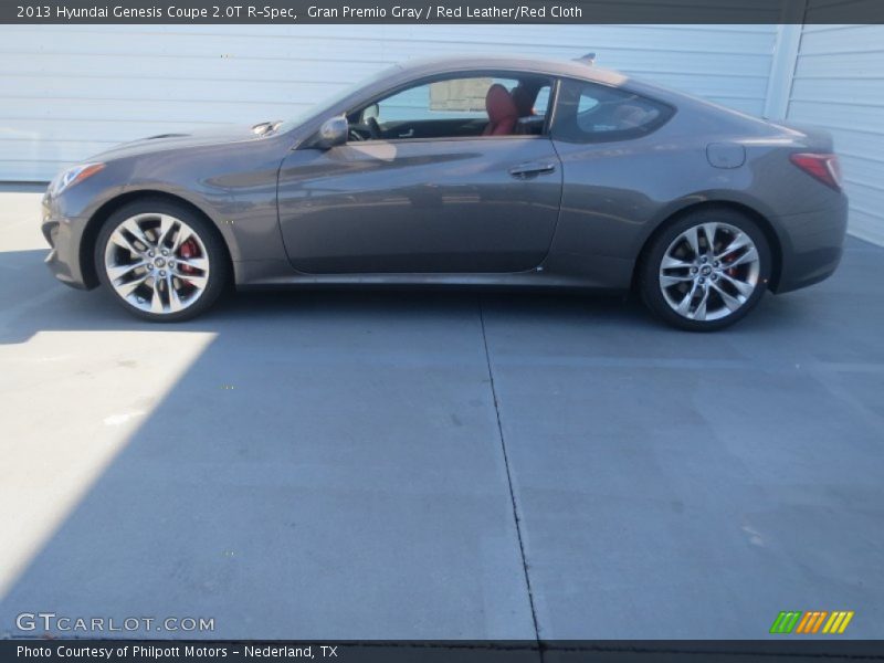 Gran Premio Gray / Red Leather/Red Cloth 2013 Hyundai Genesis Coupe 2.0T R-Spec