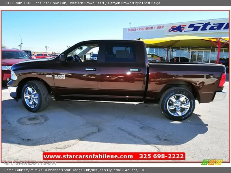 Western Brown Pearl / Canyon Brown/Light Frost Beige 2013 Ram 1500 Lone Star Crew Cab