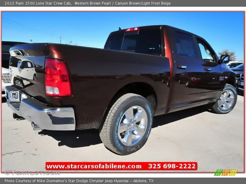 Western Brown Pearl / Canyon Brown/Light Frost Beige 2013 Ram 1500 Lone Star Crew Cab