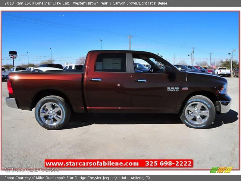 Western Brown Pearl / Canyon Brown/Light Frost Beige 2013 Ram 1500 Lone Star Crew Cab
