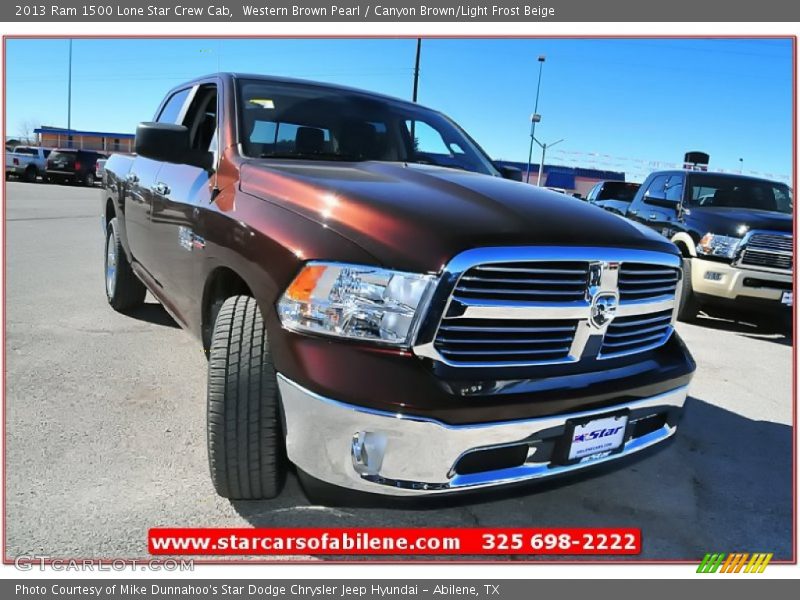 Western Brown Pearl / Canyon Brown/Light Frost Beige 2013 Ram 1500 Lone Star Crew Cab