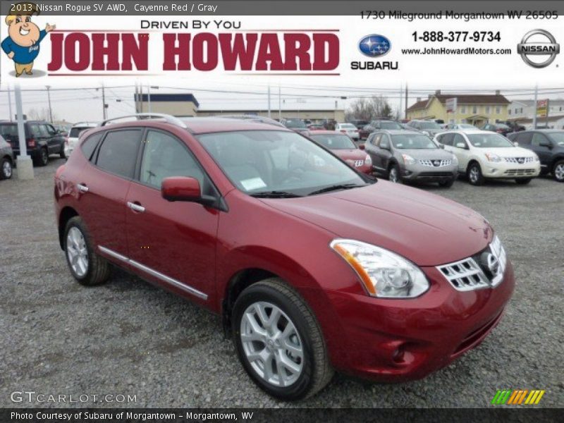 Cayenne Red / Gray 2013 Nissan Rogue SV AWD