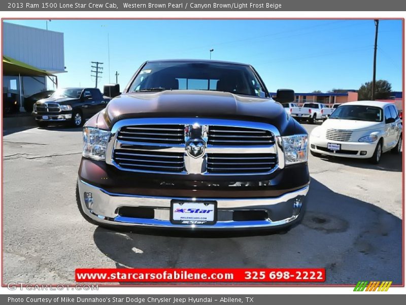 Western Brown Pearl / Canyon Brown/Light Frost Beige 2013 Ram 1500 Lone Star Crew Cab