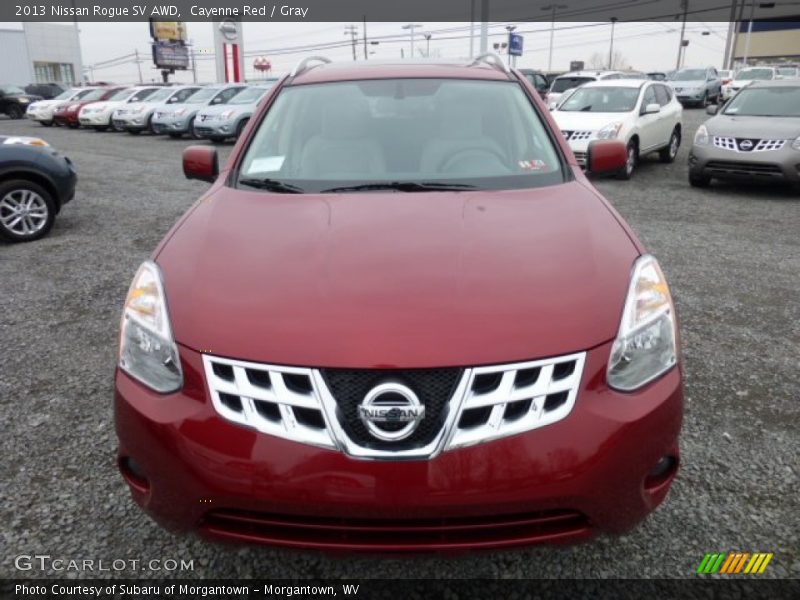 Cayenne Red / Gray 2013 Nissan Rogue SV AWD