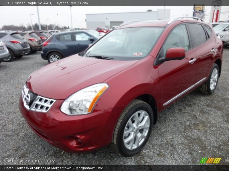 Cayenne Red / Gray 2013 Nissan Rogue SV AWD