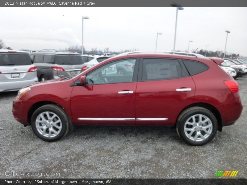 Cayenne Red / Gray 2013 Nissan Rogue SV AWD