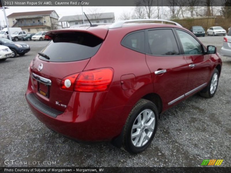 Cayenne Red / Gray 2013 Nissan Rogue SV AWD