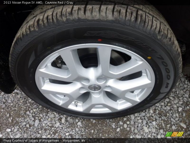 Cayenne Red / Gray 2013 Nissan Rogue SV AWD