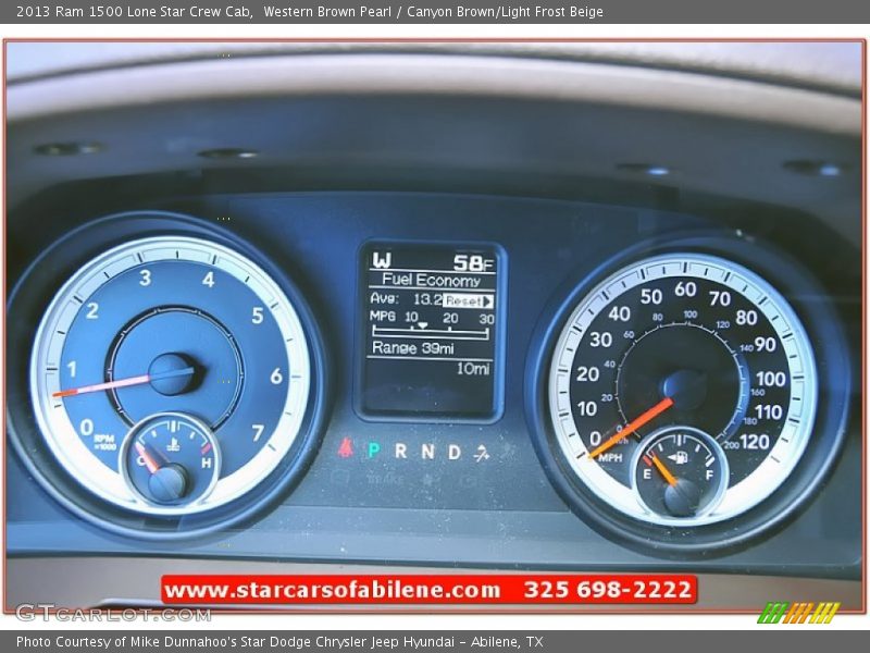 Western Brown Pearl / Canyon Brown/Light Frost Beige 2013 Ram 1500 Lone Star Crew Cab