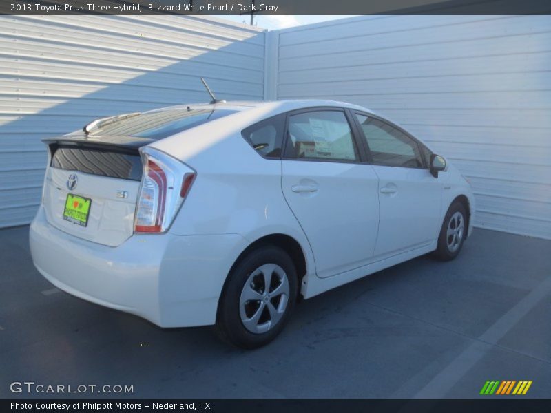 Blizzard White Pearl / Dark Gray 2013 Toyota Prius Three Hybrid