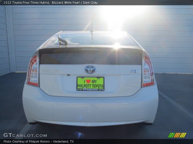 Blizzard White Pearl / Dark Gray 2013 Toyota Prius Three Hybrid