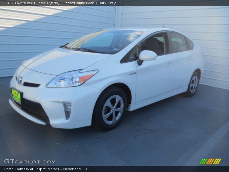 Blizzard White Pearl / Dark Gray 2013 Toyota Prius Three Hybrid