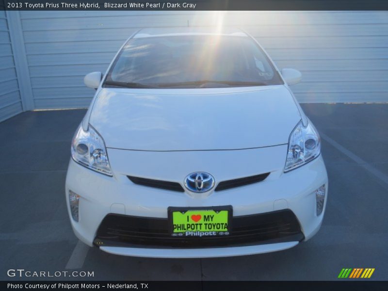 Blizzard White Pearl / Dark Gray 2013 Toyota Prius Three Hybrid