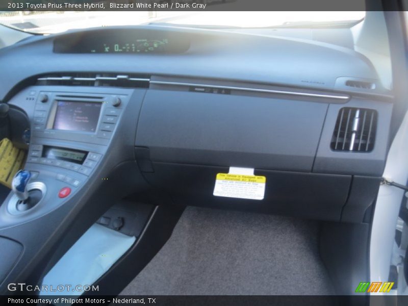 Blizzard White Pearl / Dark Gray 2013 Toyota Prius Three Hybrid